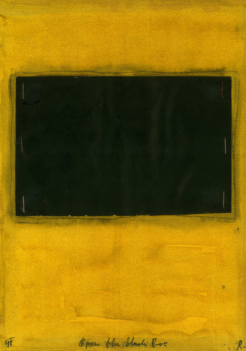 {Open the Black Box}, Mischtechnik auf Papier, 1998